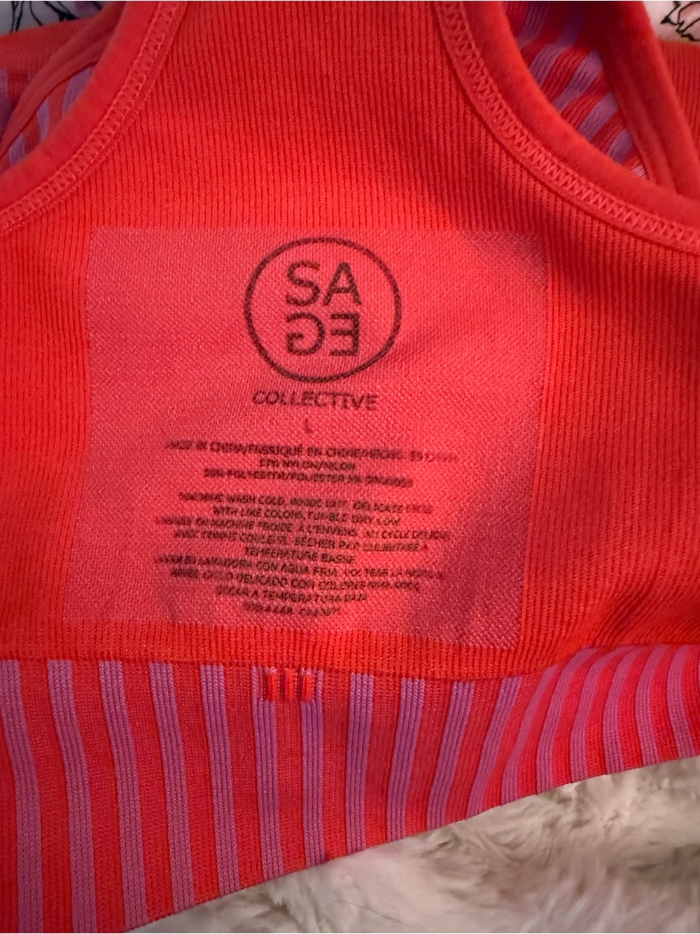 SAGE collective Red and Pink Racerback
sports bra - Picture 4 of 5